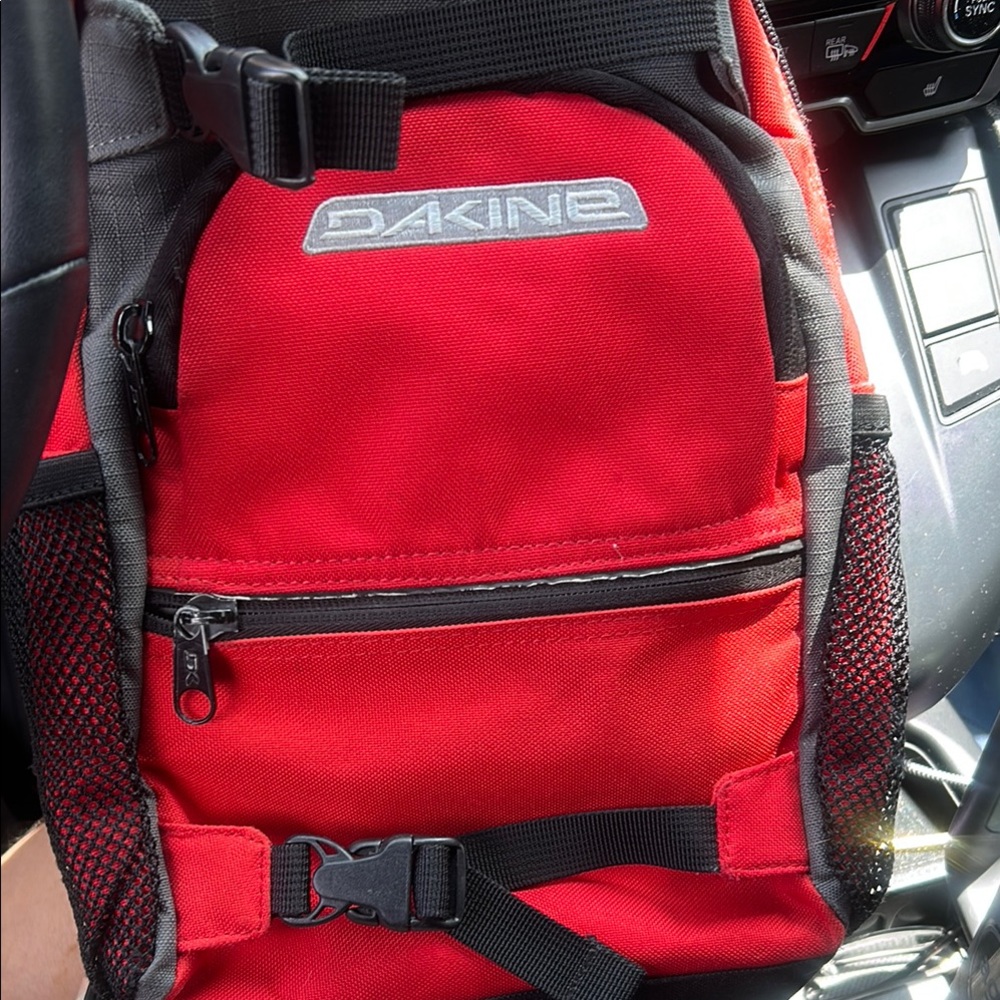 Dakine Red and Black Backpack with Functional Design